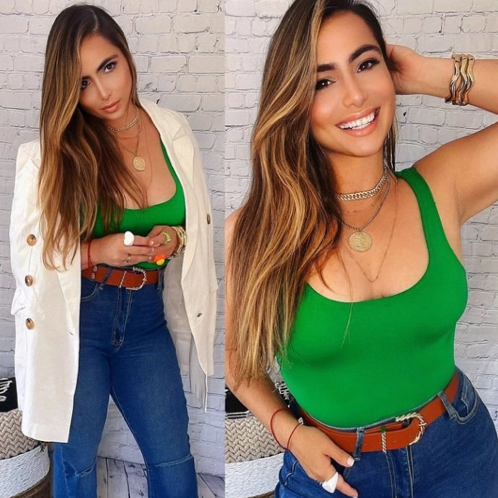 PONTE BODYSUIT - KELLY GREEN
